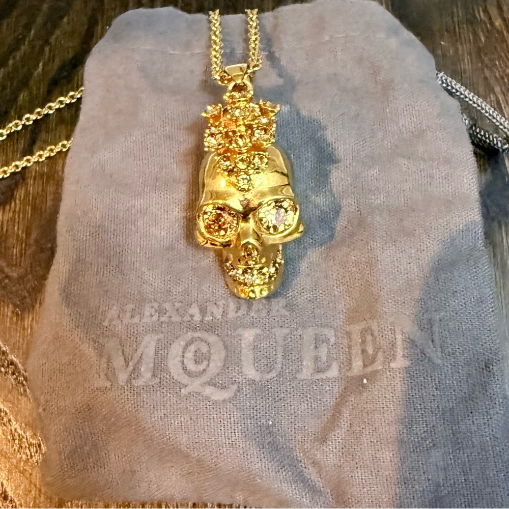 Alexander McQueen Archived Gold Skull Pendant